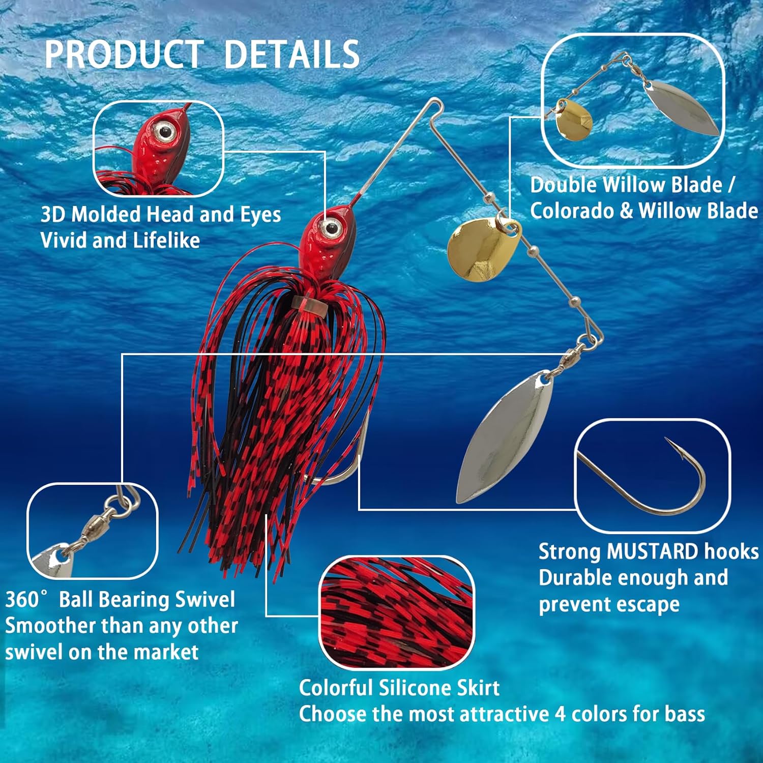 Eupheng pemintal umpan sendok, - Fishing Lure Spinnerbait ulasan dan harga