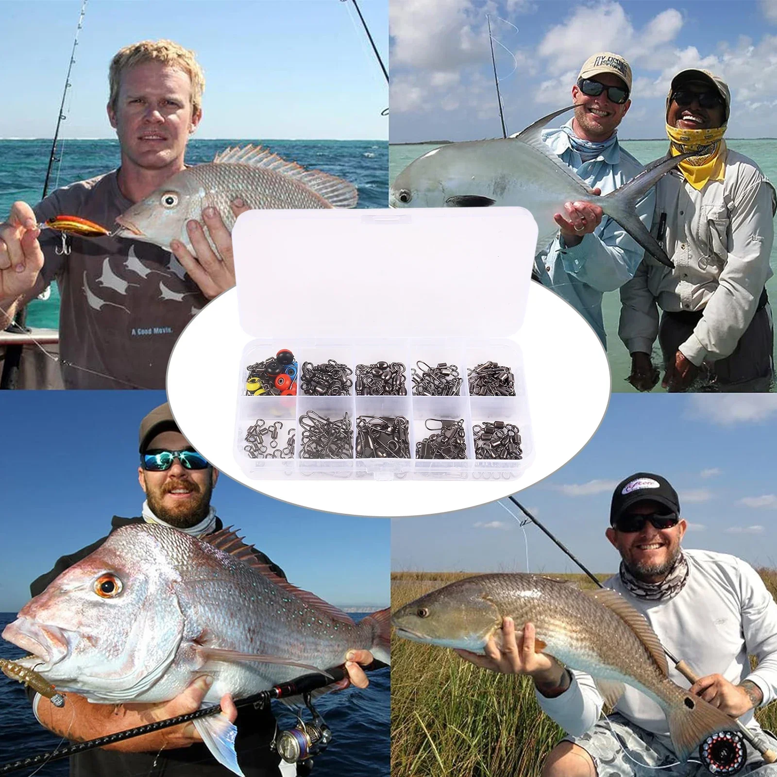 115pcs Kit Konektor Swivel Pan - Fishing Lure Box ulasan dan harga